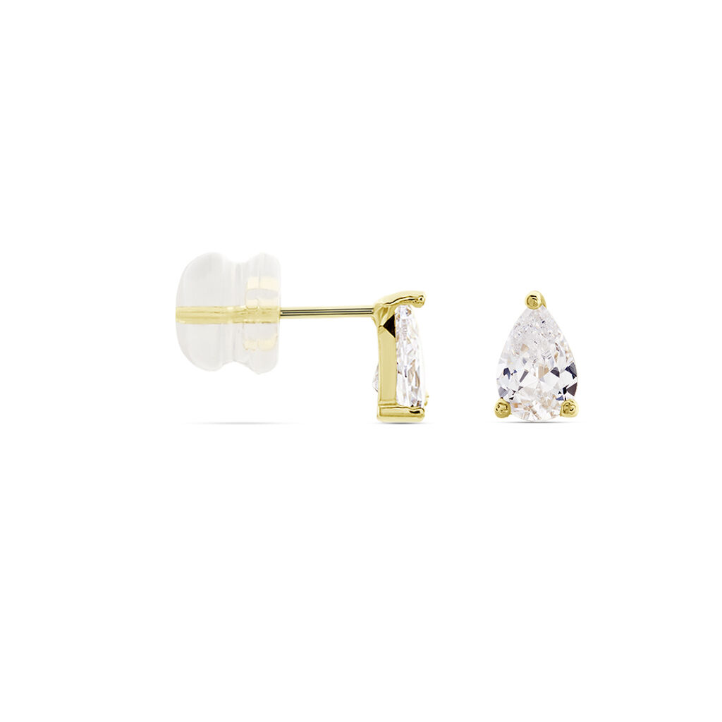 Boucles D'oreilles Puces Tierra Or Jaune Oxyde De Zirconium