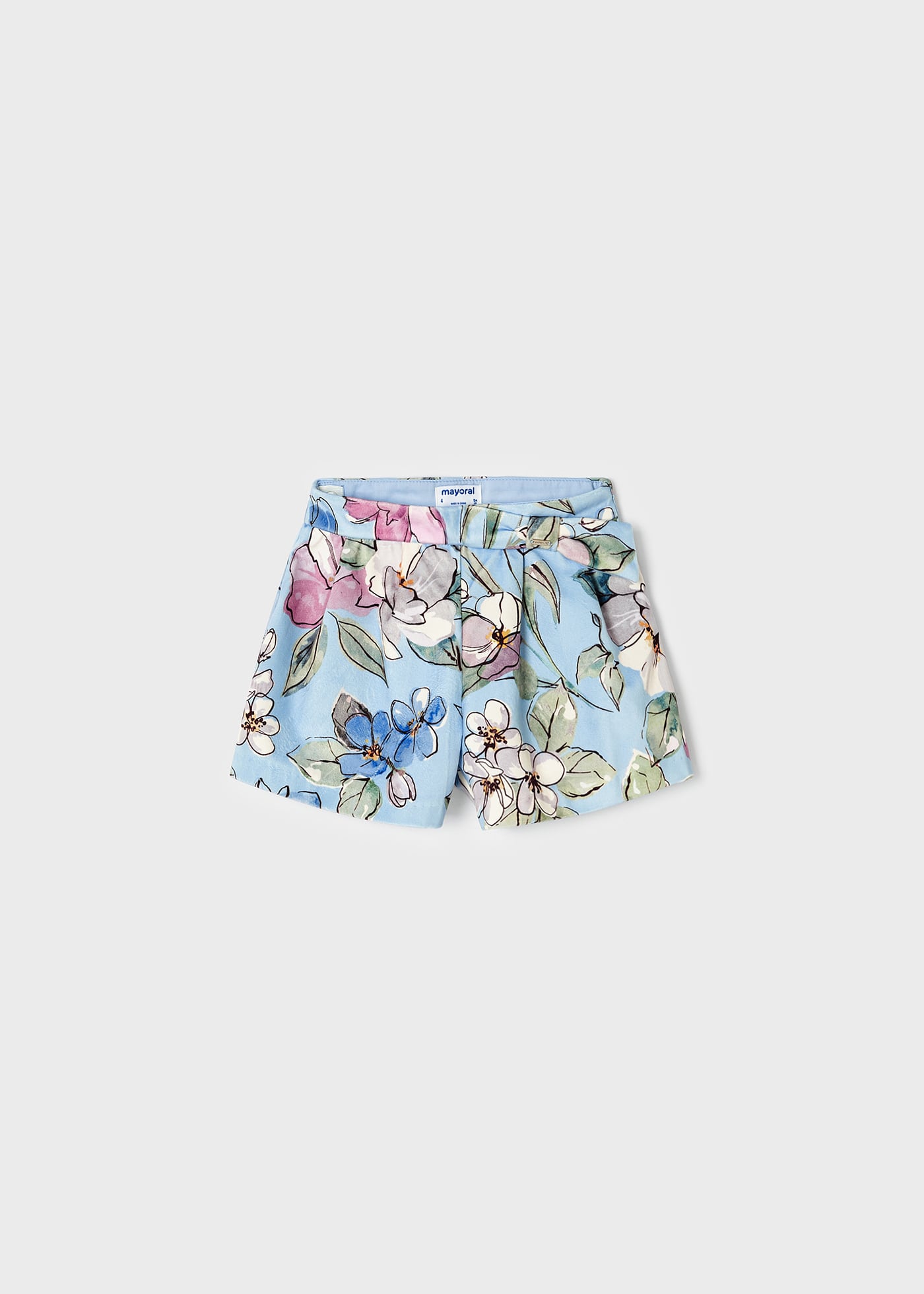 Shorts de veludo estampado para meninas