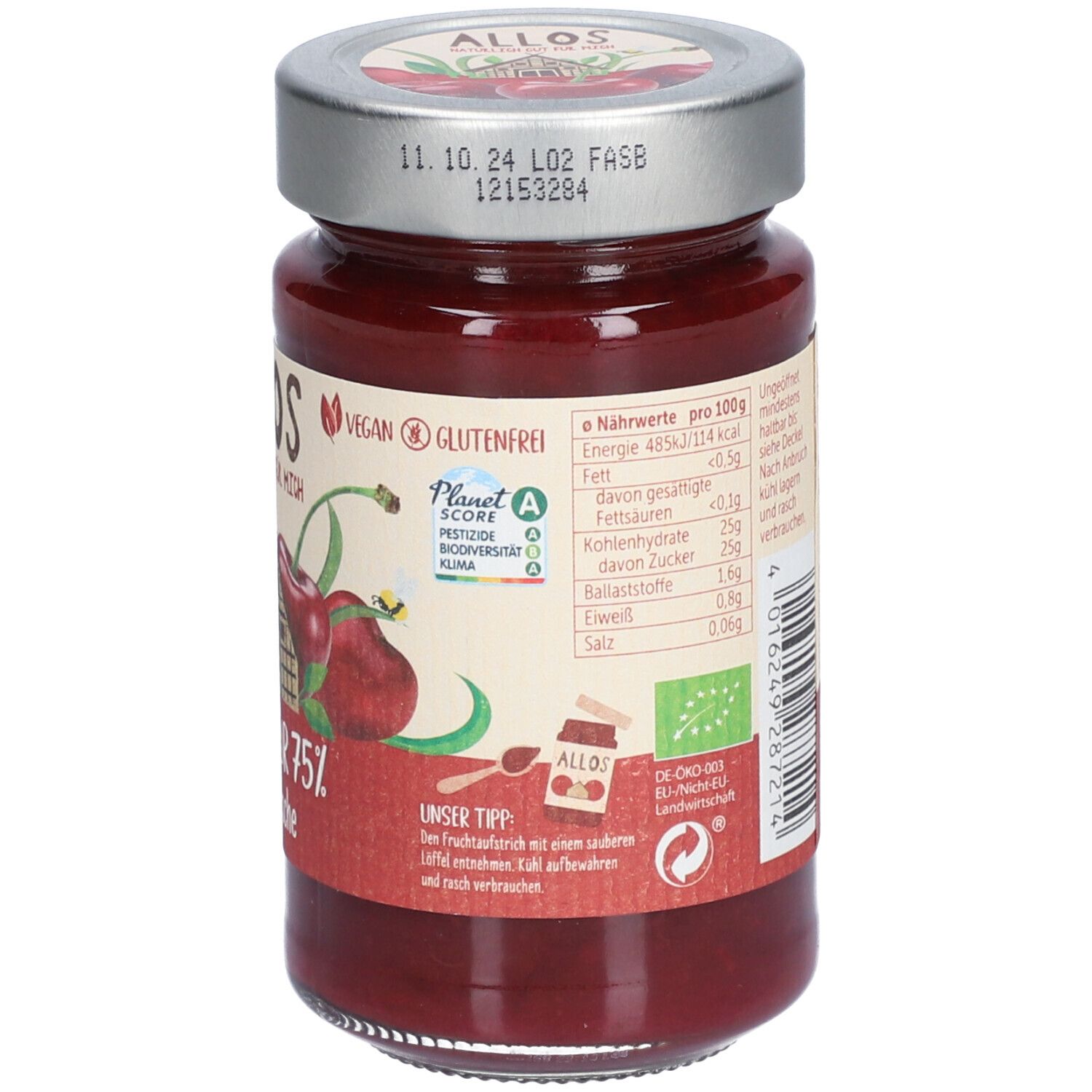 Allos Bio Frucht Pur 75 % Sauerkrische