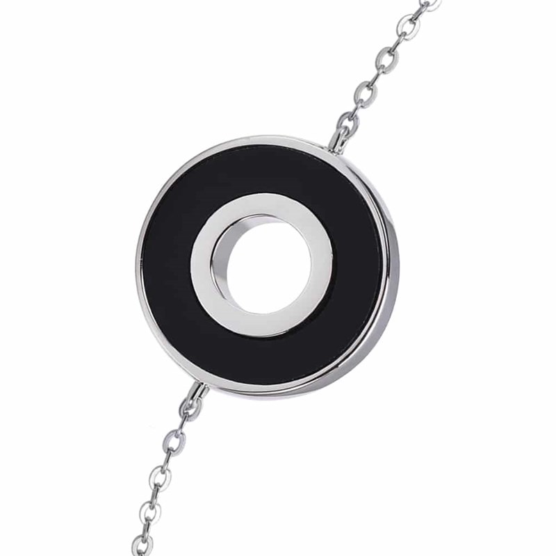 Bracelet Anna En Argent  Pierre Onyx Zirconium Blanc