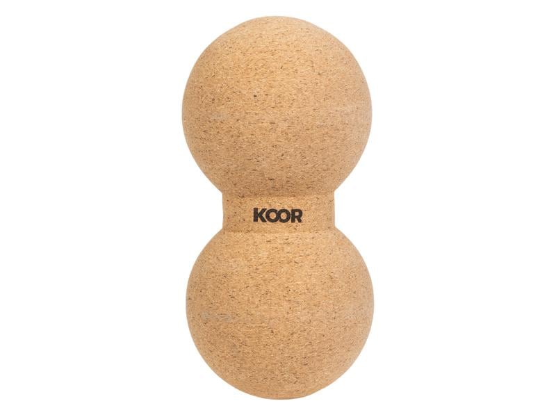 KOOR Faszientraining Einzel- und Doppelball, Kork Ideal zur punktuellen Massage von Brust, Rücken und Gesäss