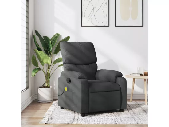 Fauteuil massant inclinable Gris foncé Tissu