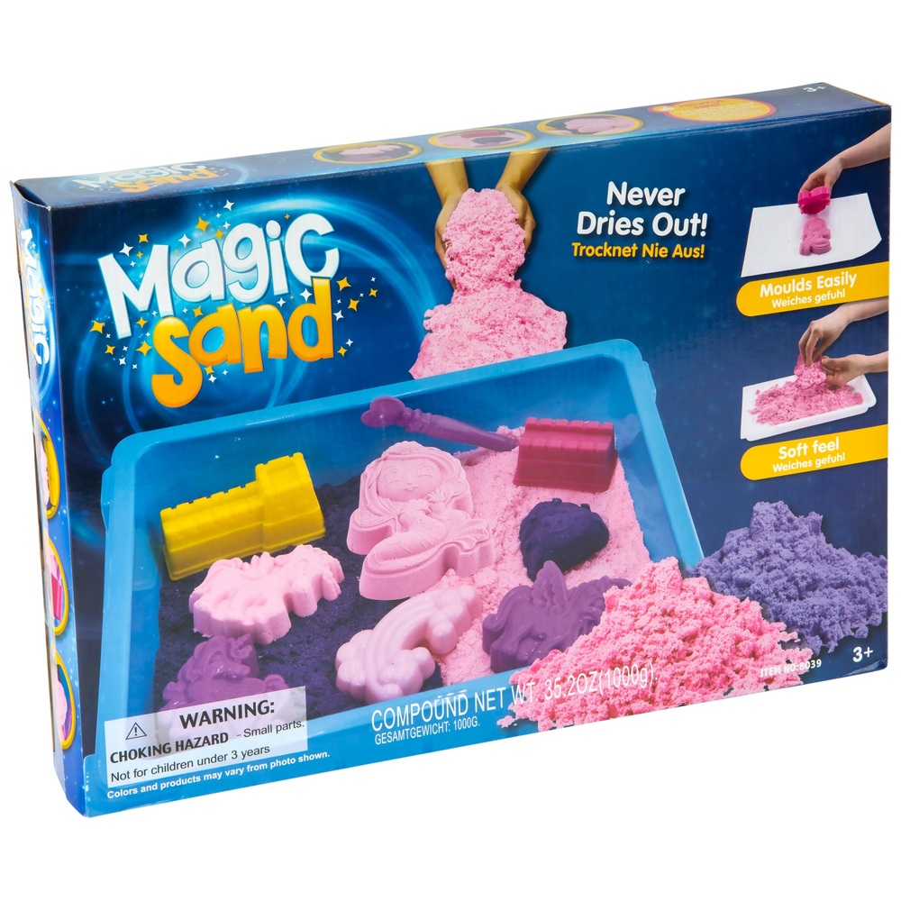 Sortiment an sensorischen Zaubersand-Fantasy-Spielsets