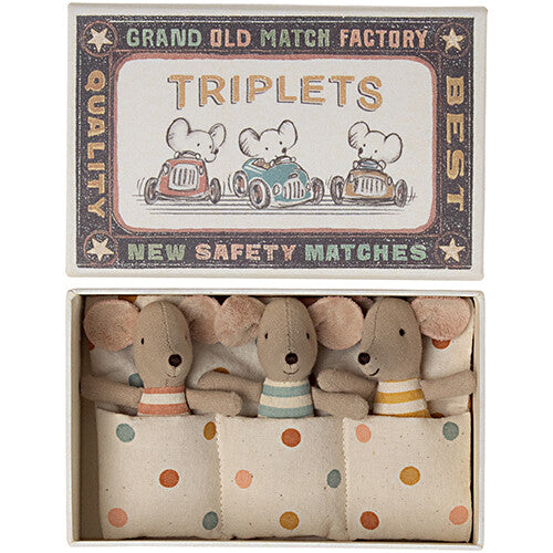 Maileg knuffelmuisjes in luciferdoosje - babydrieling - 8 cm