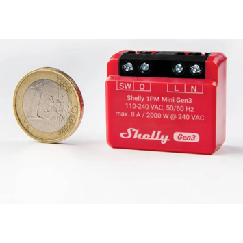 Shelly 1PM Mini Gen3 slimme schakelaar & energiemeter WiFi
