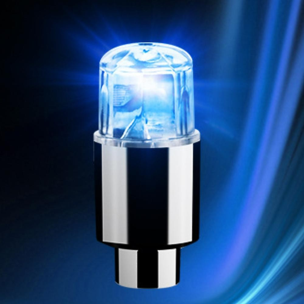 (4er Set) LED Ventilkappen Tuning Felgen Beleuchtung Für Velo / Motorrad / Auto (inkl. LR54 Batterien) - Blau