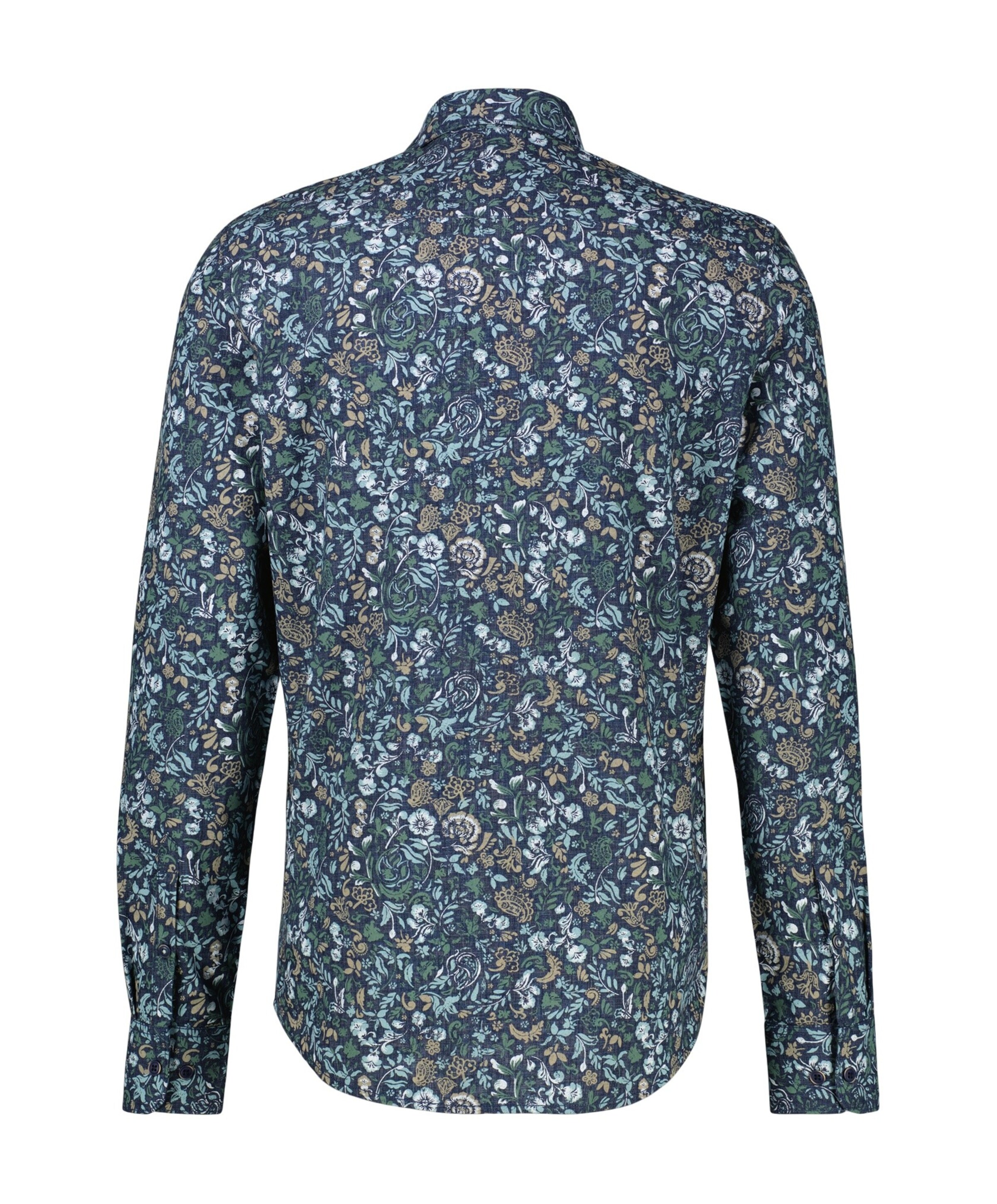 Lerros Heren overhemd lange mouw blauw