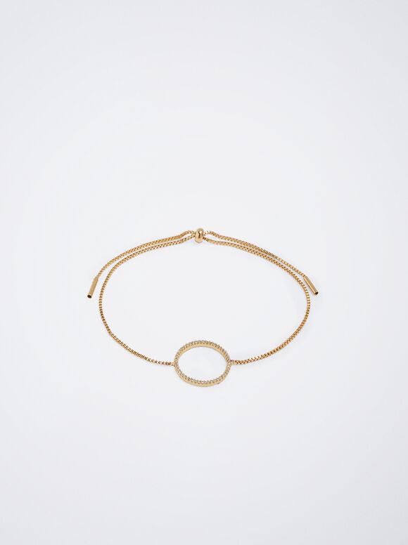 Pulsera Dorada Con Circonitas - Dorado