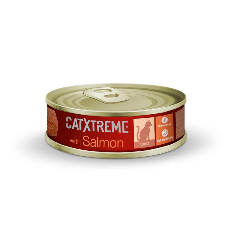 Salmão esterilizado em patê em lata para gatos da Catxtreme