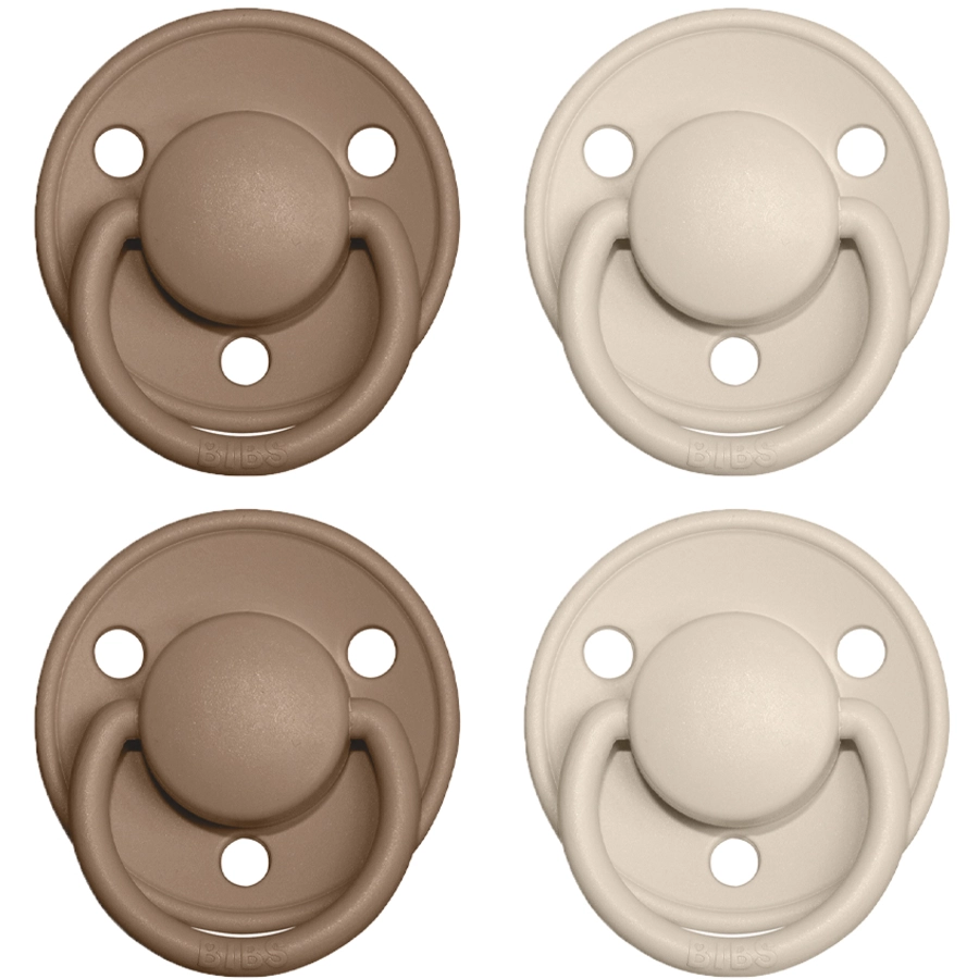 BIBS® Schnuller De Lux Vanilla  Dark Oak 0-36 Monate, 4 Stk.