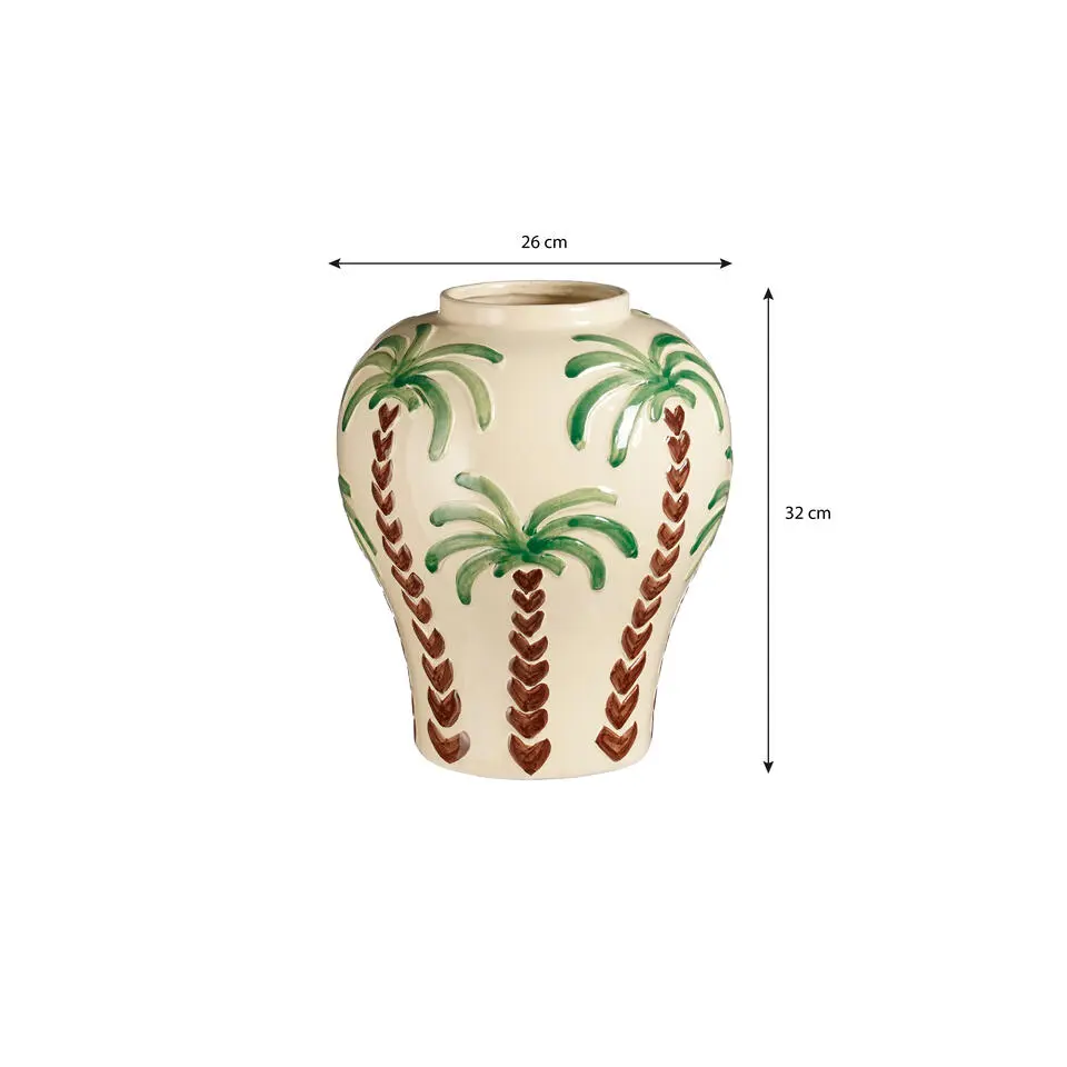 Mica Decorations Paradiso Vaas - H32 x Ø26 cm - Keramiek - Off-white
