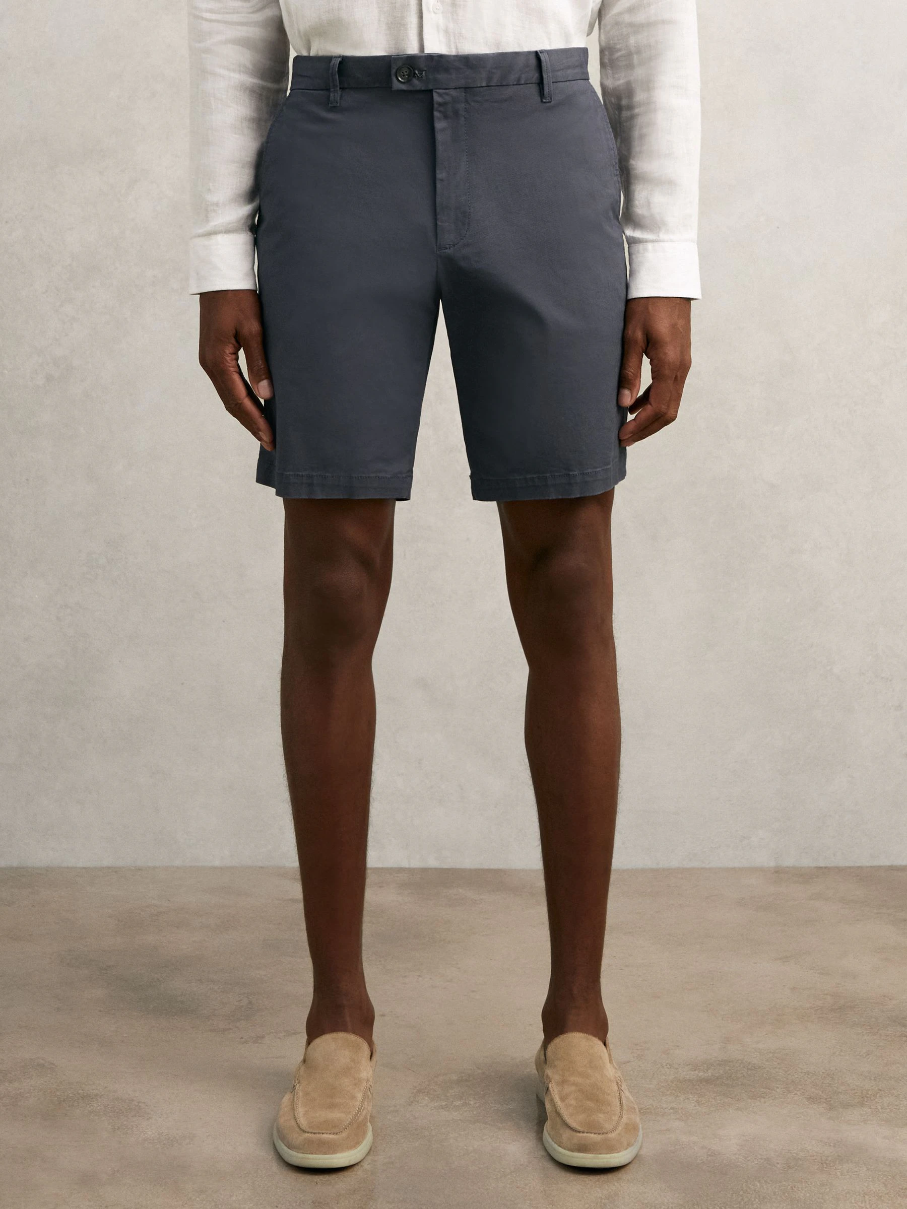 Airforce blauw - Reiss Wicket Korte chino met stretch