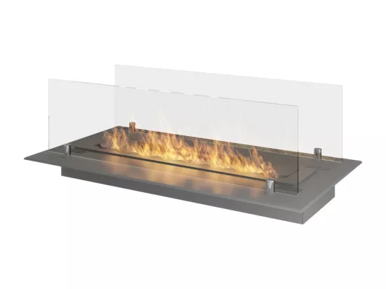 Insert/support brûleur bioéthanol 60cm en inox avec verres inclus