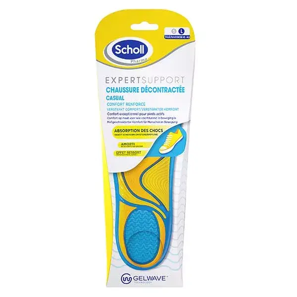 Palmilhas Scholl Expert Support para calçados casuais, tamanhos 40 a 46,5.
