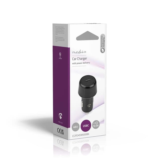 Nedis Biloplader | 45 W | 3.0 A | Antal output: 1 | Porttype: USB-C™ | Automatisk Valgt Spænding