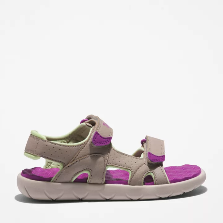 Sandale à double bride Perkins Row pour enfant en gris et violet