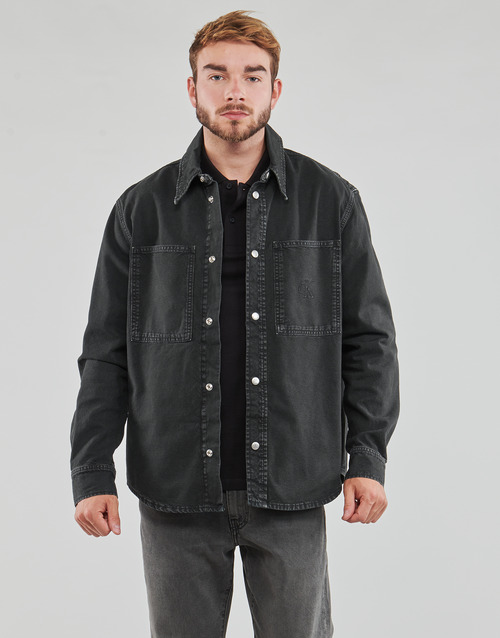 Calvin Klein Jeans - CANVAS RELAXED LINEAR SHIRT Negro