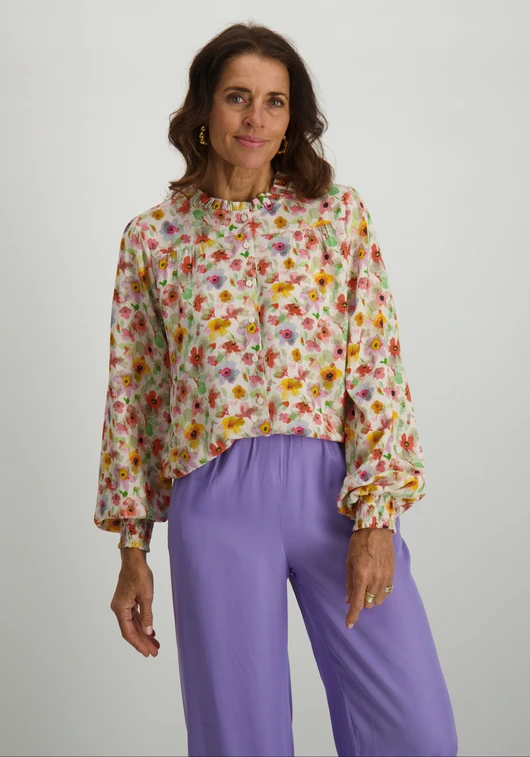 Geisha Blouse met bloemen print 53256-20