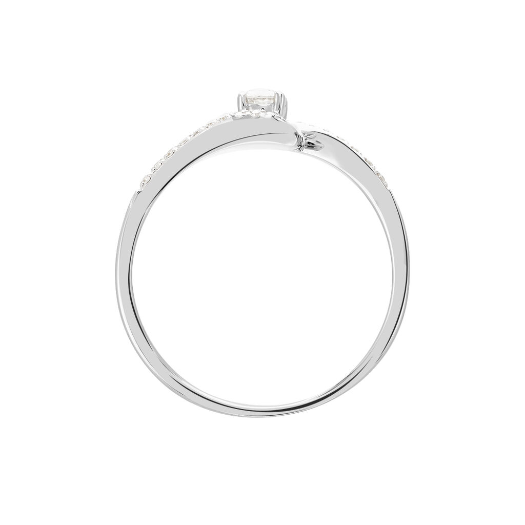 Bague Vrille Accompagnee Or Blanc Diamant