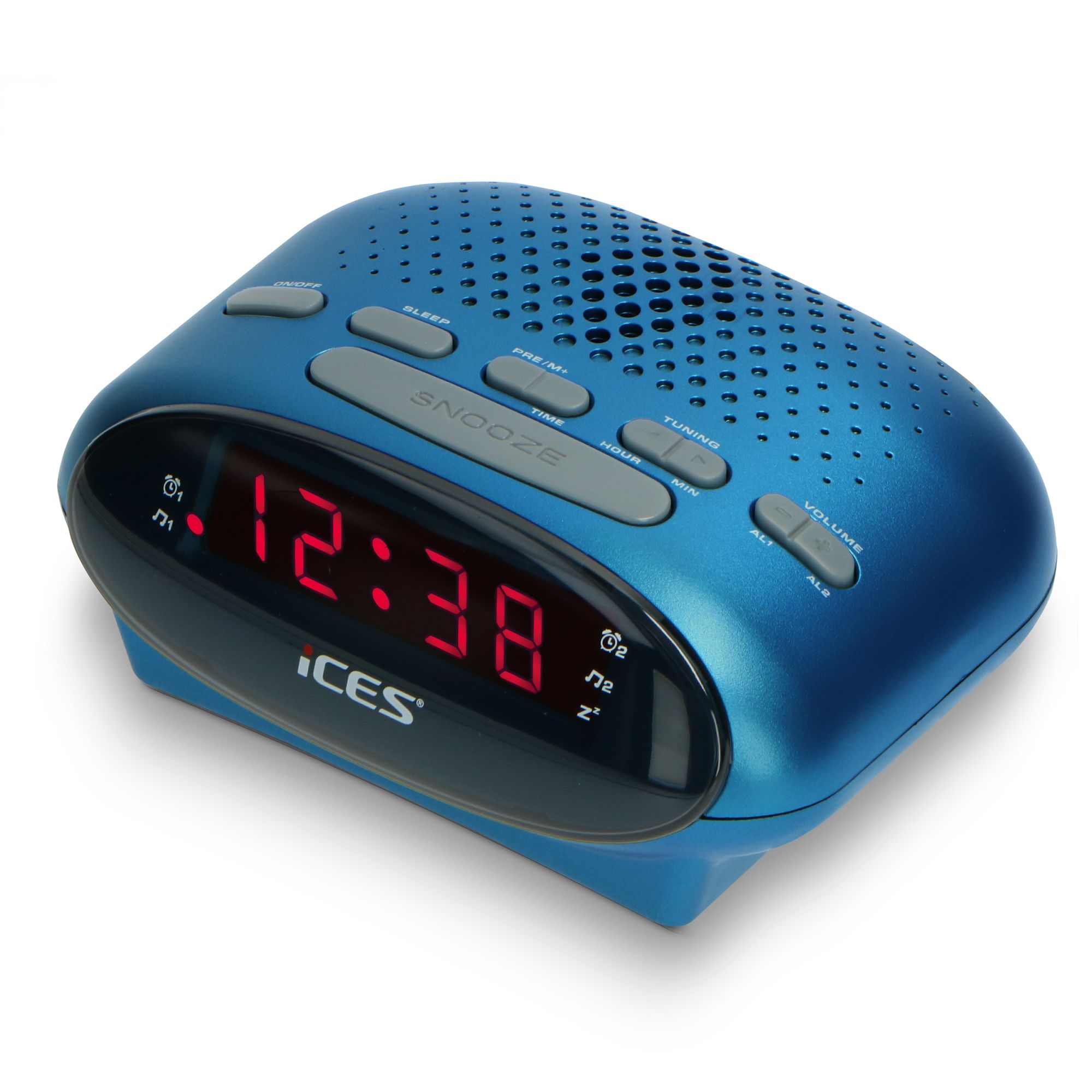Ices ICR-210 FM wekkerradio - Blue