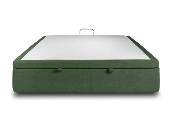 Sommier Coffre Tissu Vert 180x200 H39cm
