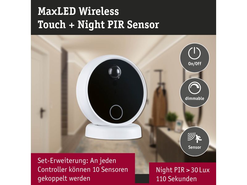 Paulmann MaxLED Wireless PIR & Touch Kabelloser Berührungssensorsatz