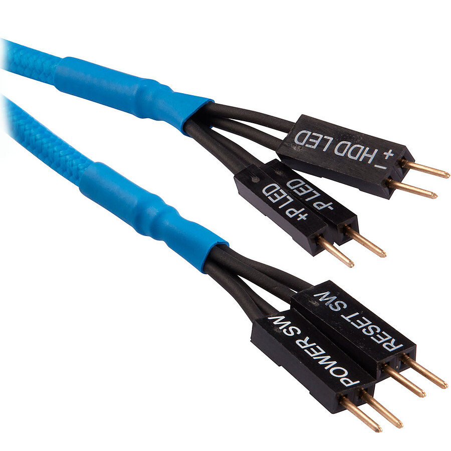 Corsair - Kit d'extension gainé pour panneau avant (30 cm) - Bleu