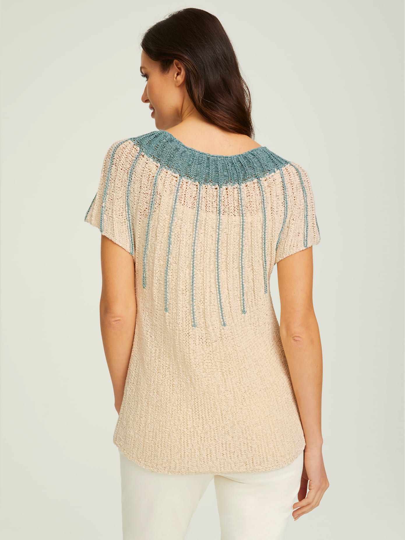 Pull superbe mélange tricoté avec fil fantaisie