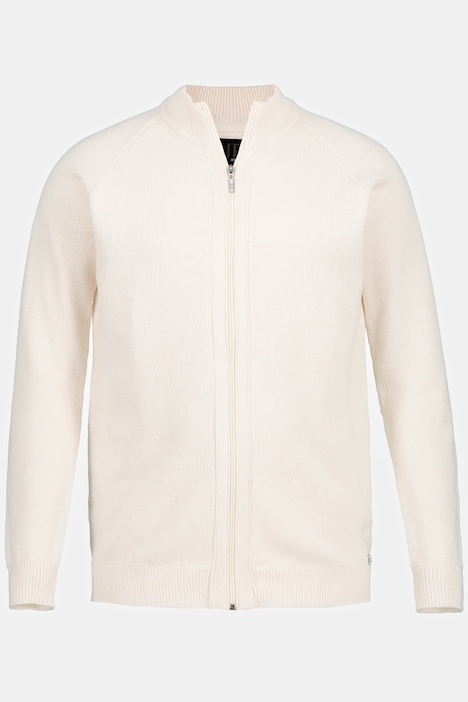 Strickjacke, Strukturstrick, Stehkragen
