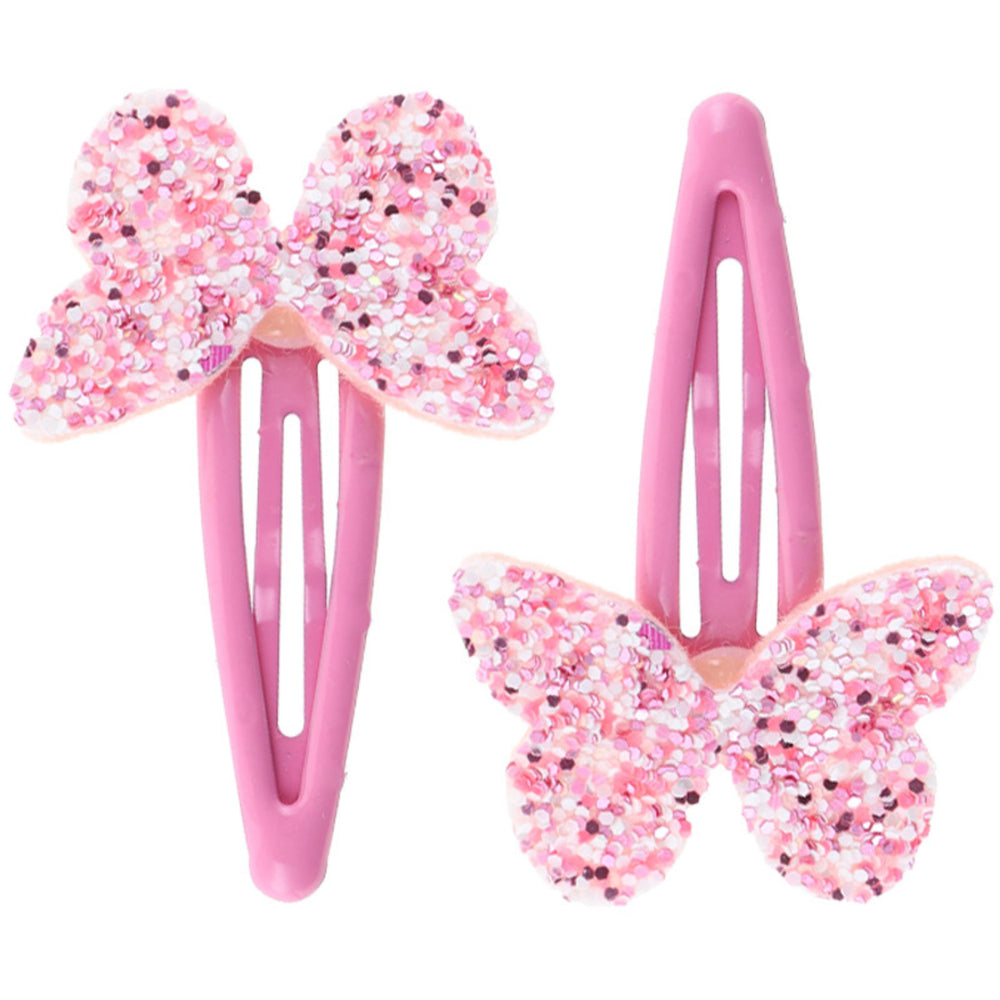 Køb Bow's by Stær Pink Snap Hårspænde - Sommerfugl (2 Pak)