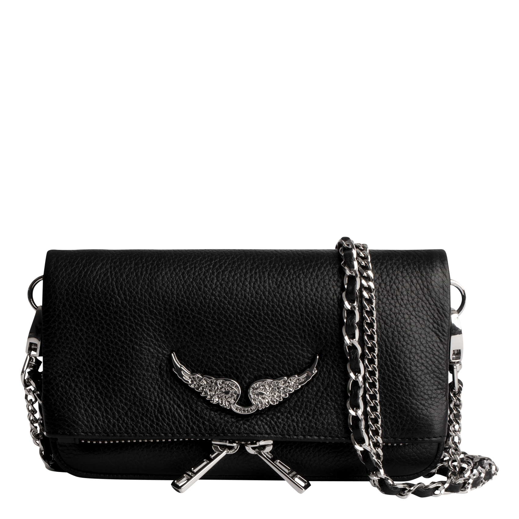 ROCK NANO - Sac pochette en cuir grainé | Noir