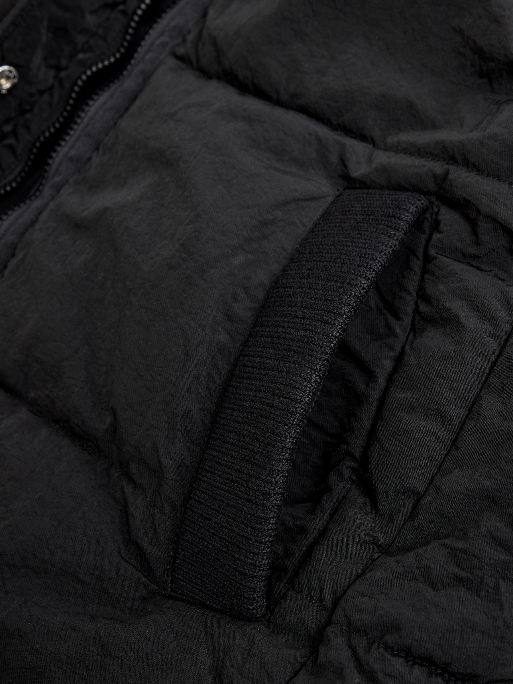 Zwart - Shower Resistant Knit Collar Hooded Padded Gilet