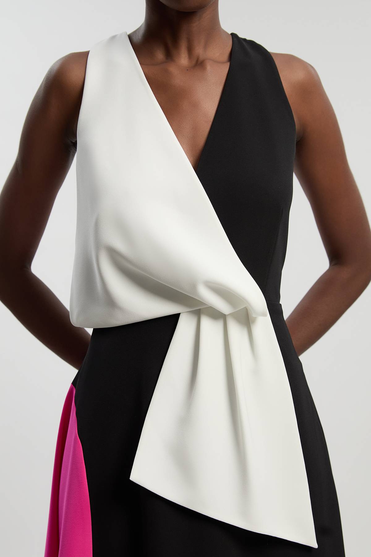 KarenMillen Robe Midi Ajustée À Détails Colorblock Contrastés