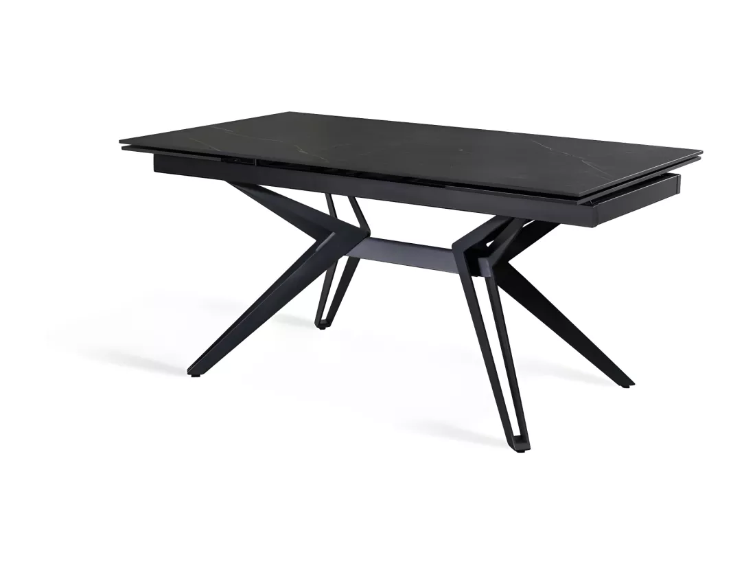 Match 3 Table extensible (160/240 x 90 cm) en Céramique Noire