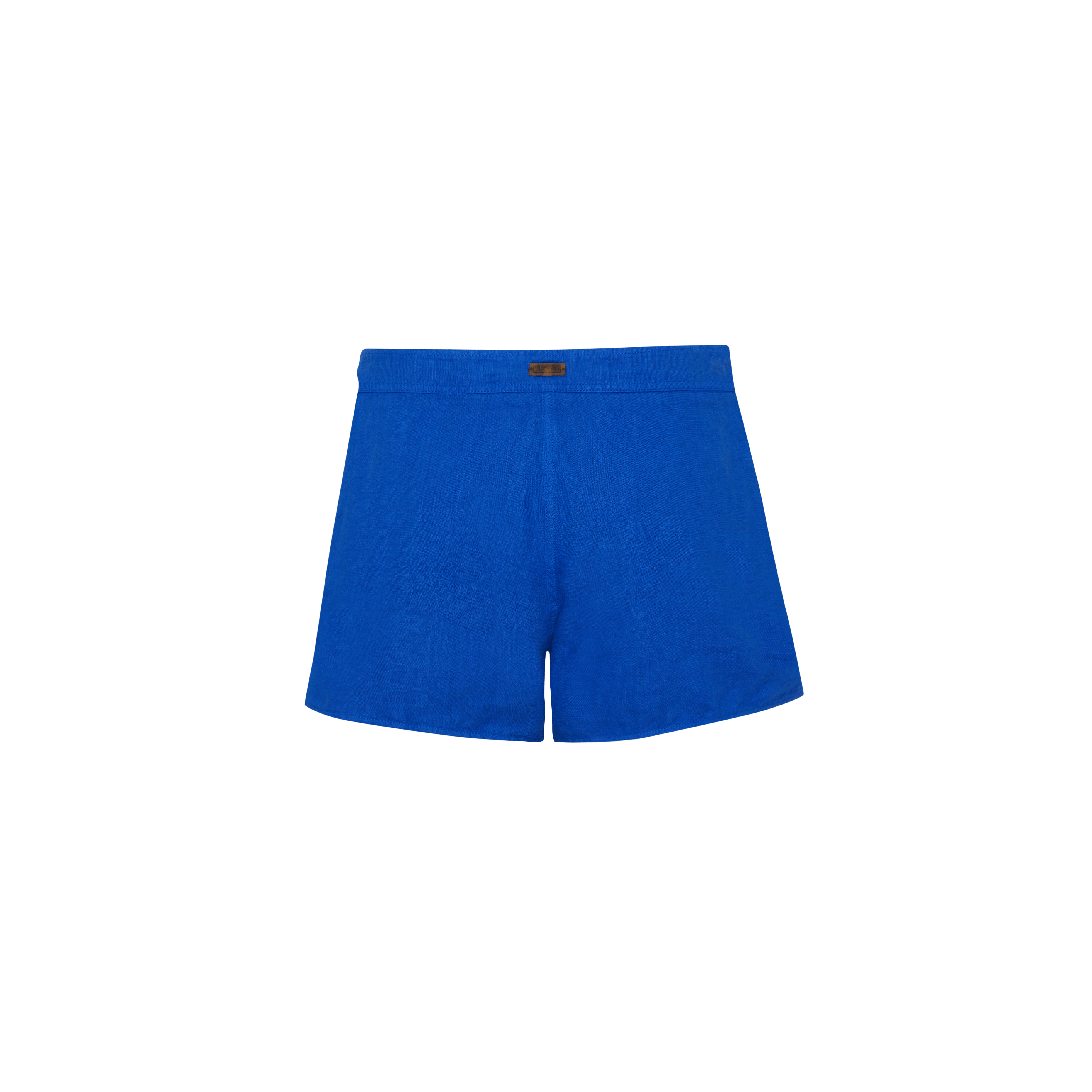 Bermuda en lin uni femme