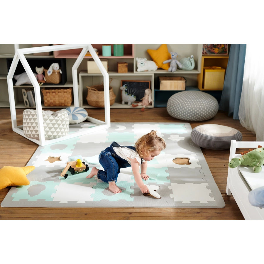 Kinderkraft Puzzlematte LUNO SHAPES, gelb
