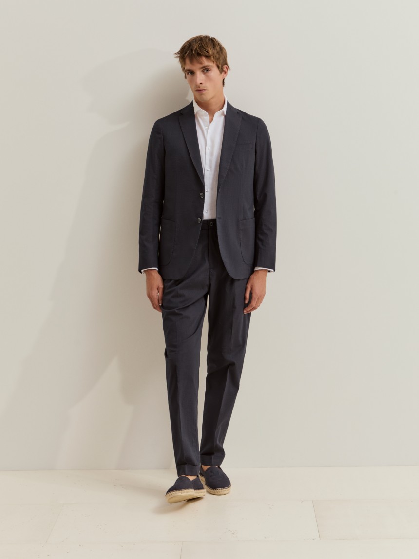 Blazer slim fit em algodão