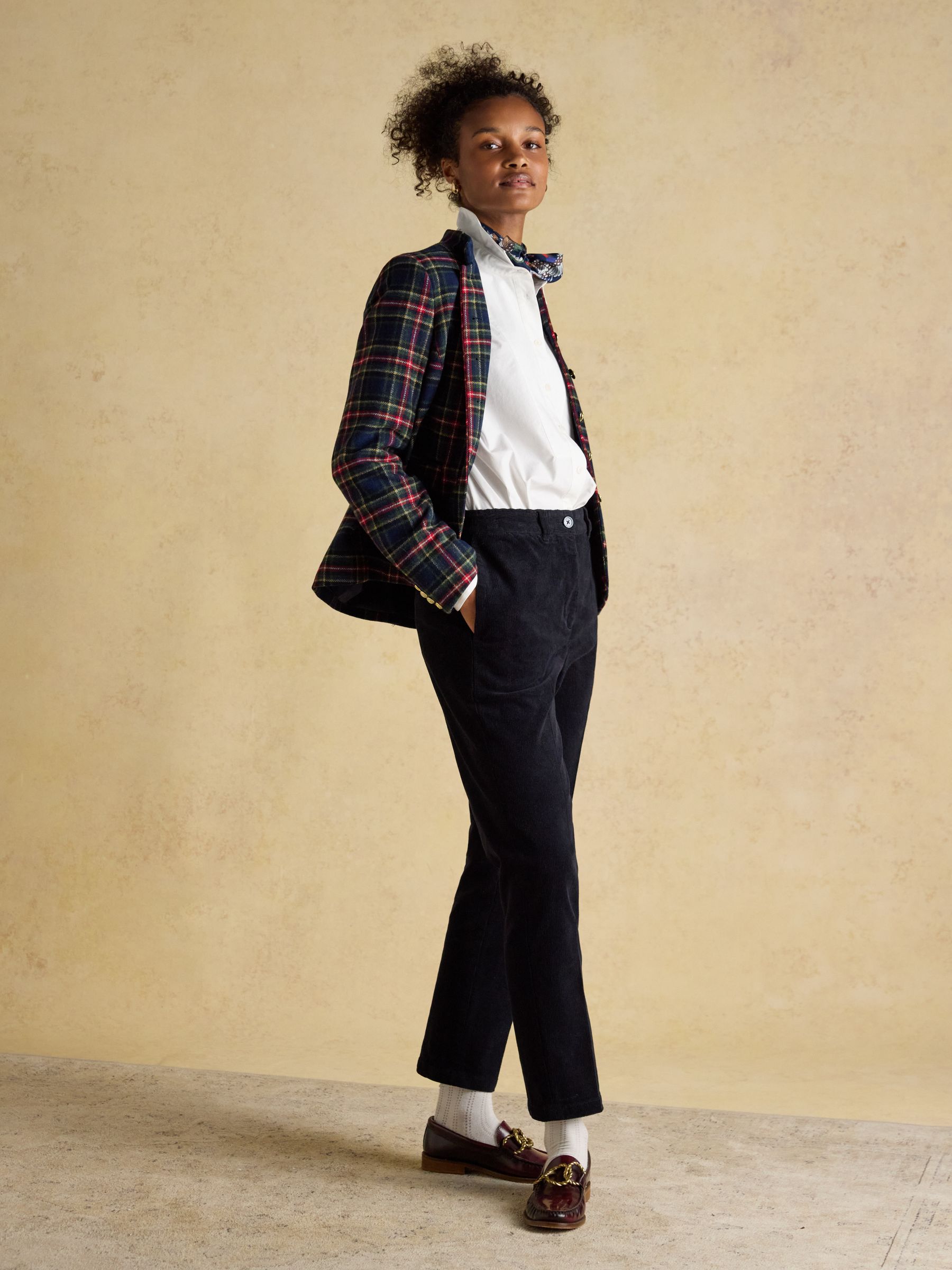 Marineblauw - Joules Calla Cord Tapered Trousers