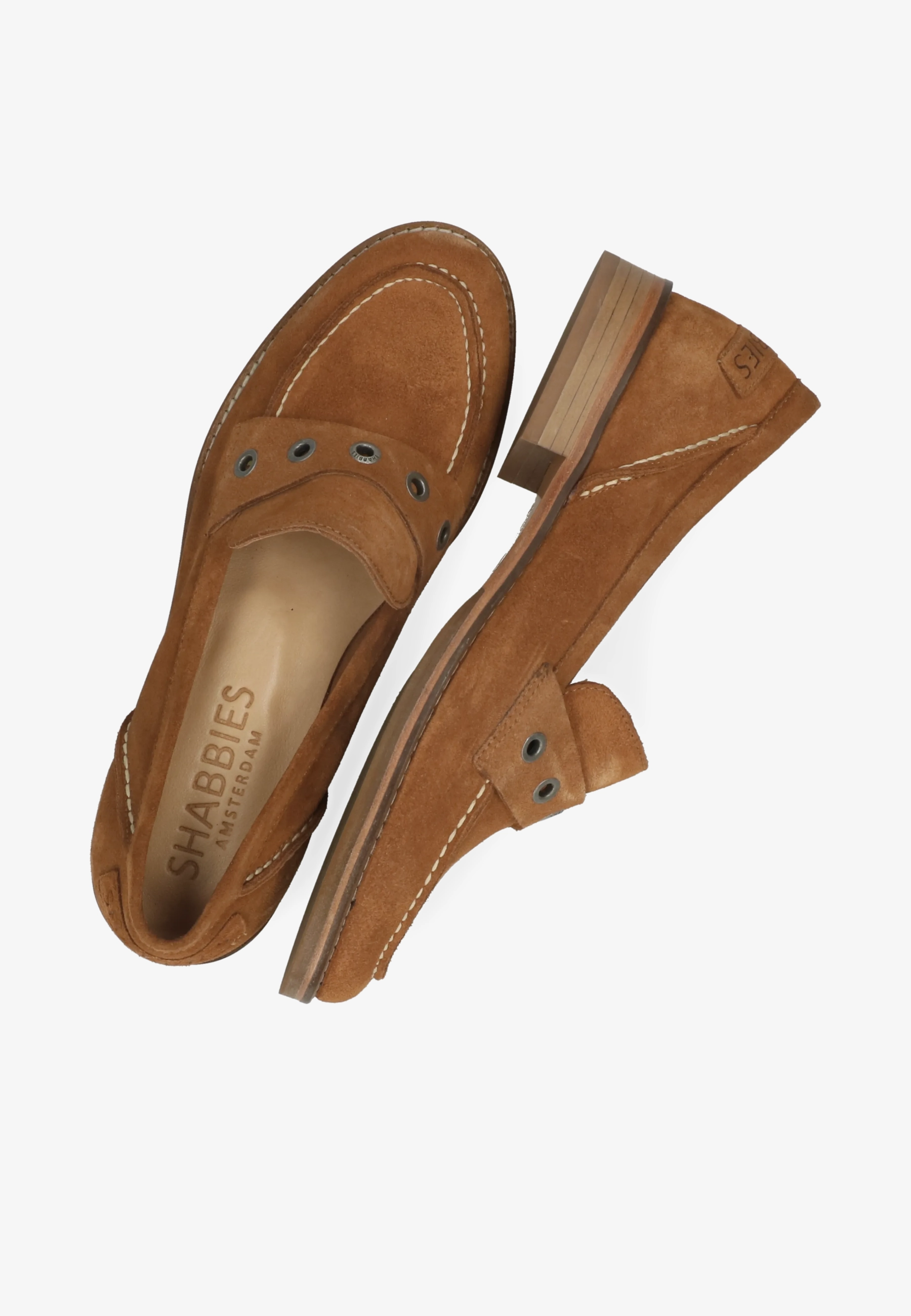 FES LOFA LOAFERS Suede Cognac