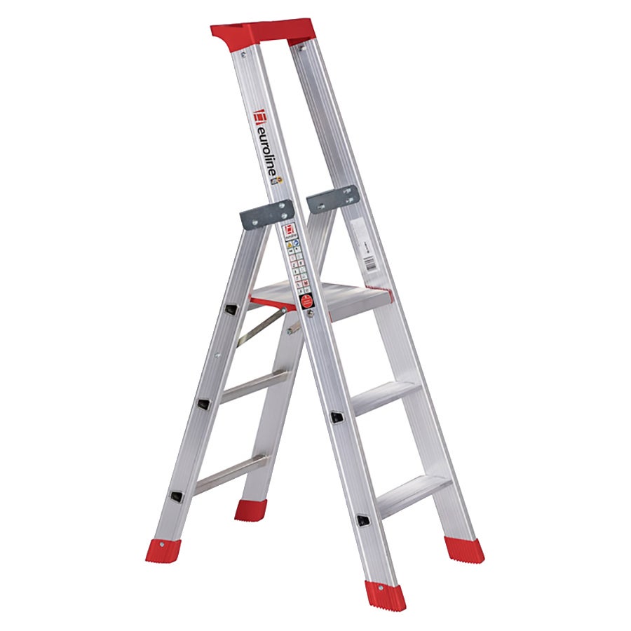 Euroline Premium 32577 Trapladder met veiligheidsbrug, 3 treden