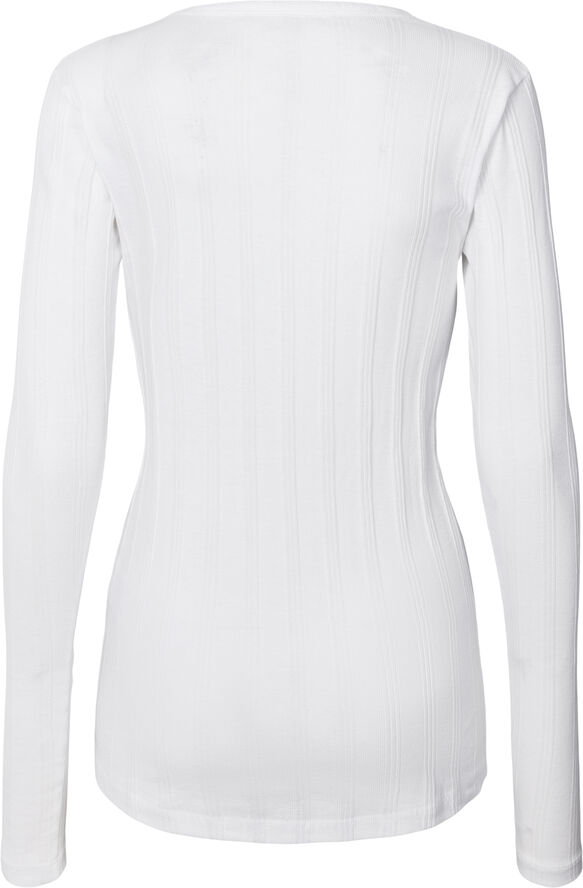 Gai&Lisva Thyra L/S Cotton Top Drop Needle GOTS 243975 White