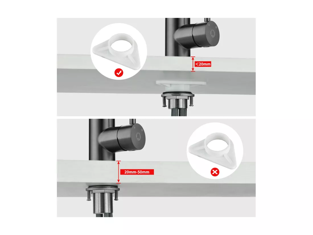 2PCS Cecipa MAX Robinet Cuisine Douchette, Mitigeur de Cuisine Avec Douchette Extractible, Robinet d'Évier à 2 Types de Jets, Rotatif 360°, Gris Noir