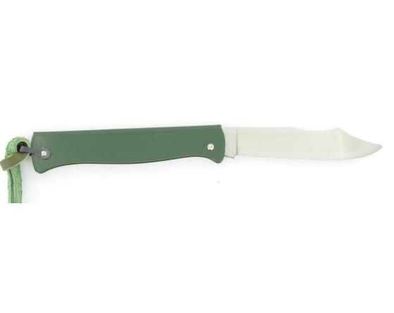 Douk Douk 200 Inox - Manche Acier Couleur VERT - GAINE CUIR Couteau de poche Le Thiers par Cognet Douk Douk