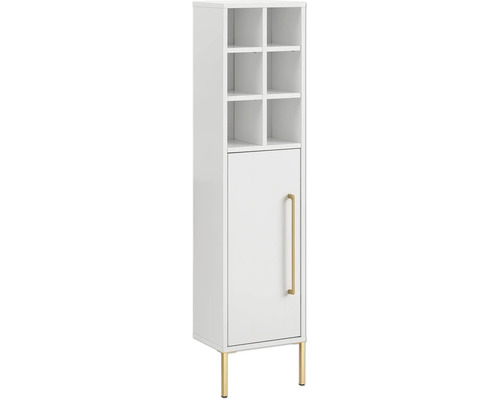 Highboard van Möbelpartner Sarah, afmetingen (B x H x D): 30,4 x 130,6 x 21,8 cm, krijtwit