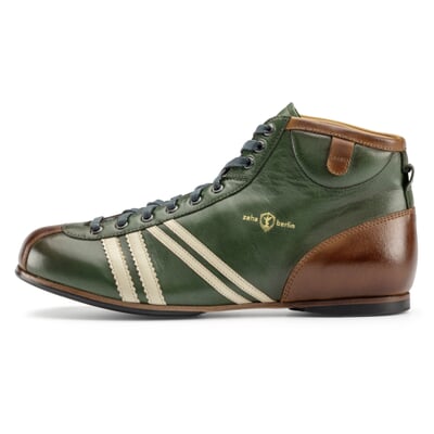 Ledersportschuh Derby, Grün-Braun