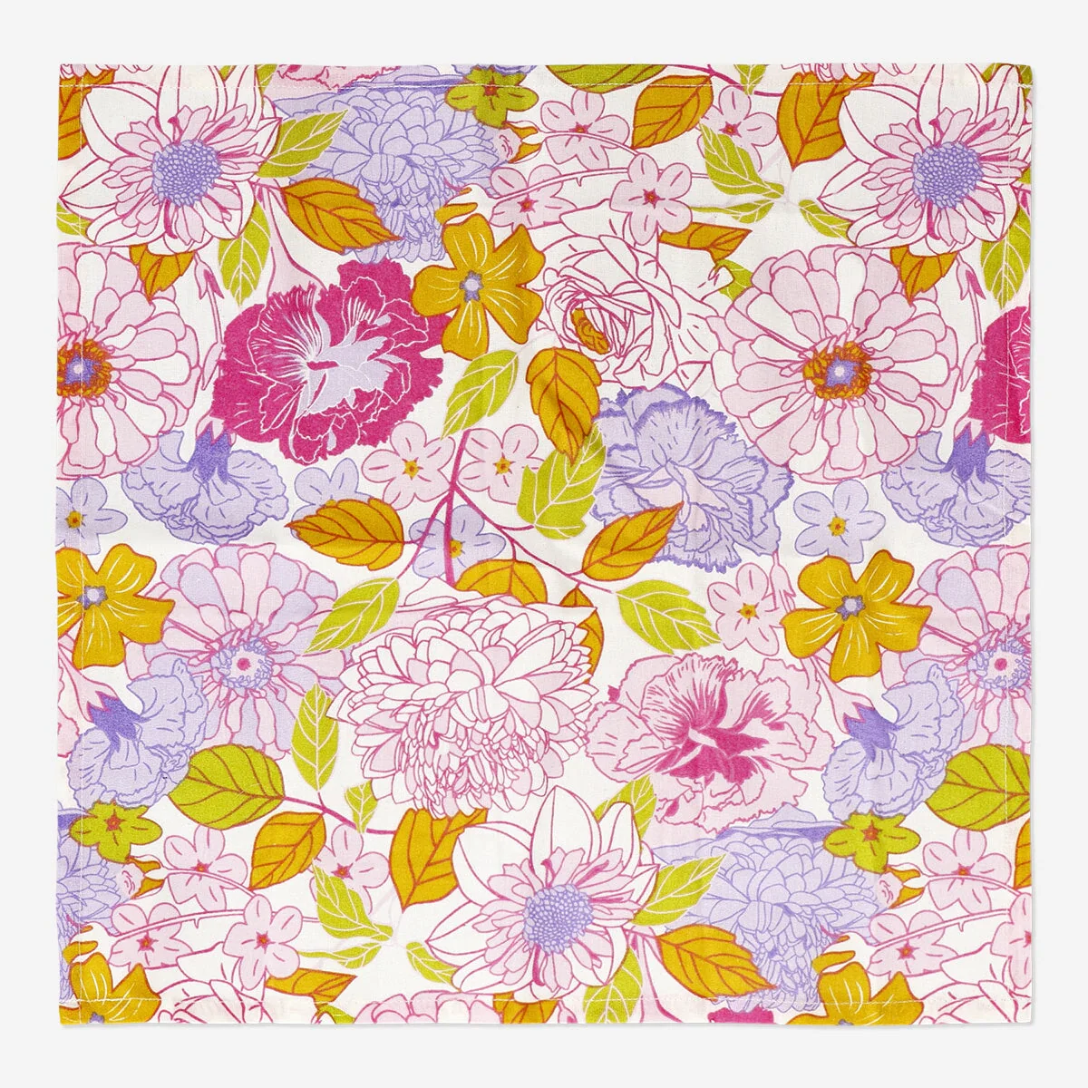 Bomuldsservietter med stort blomsterprint