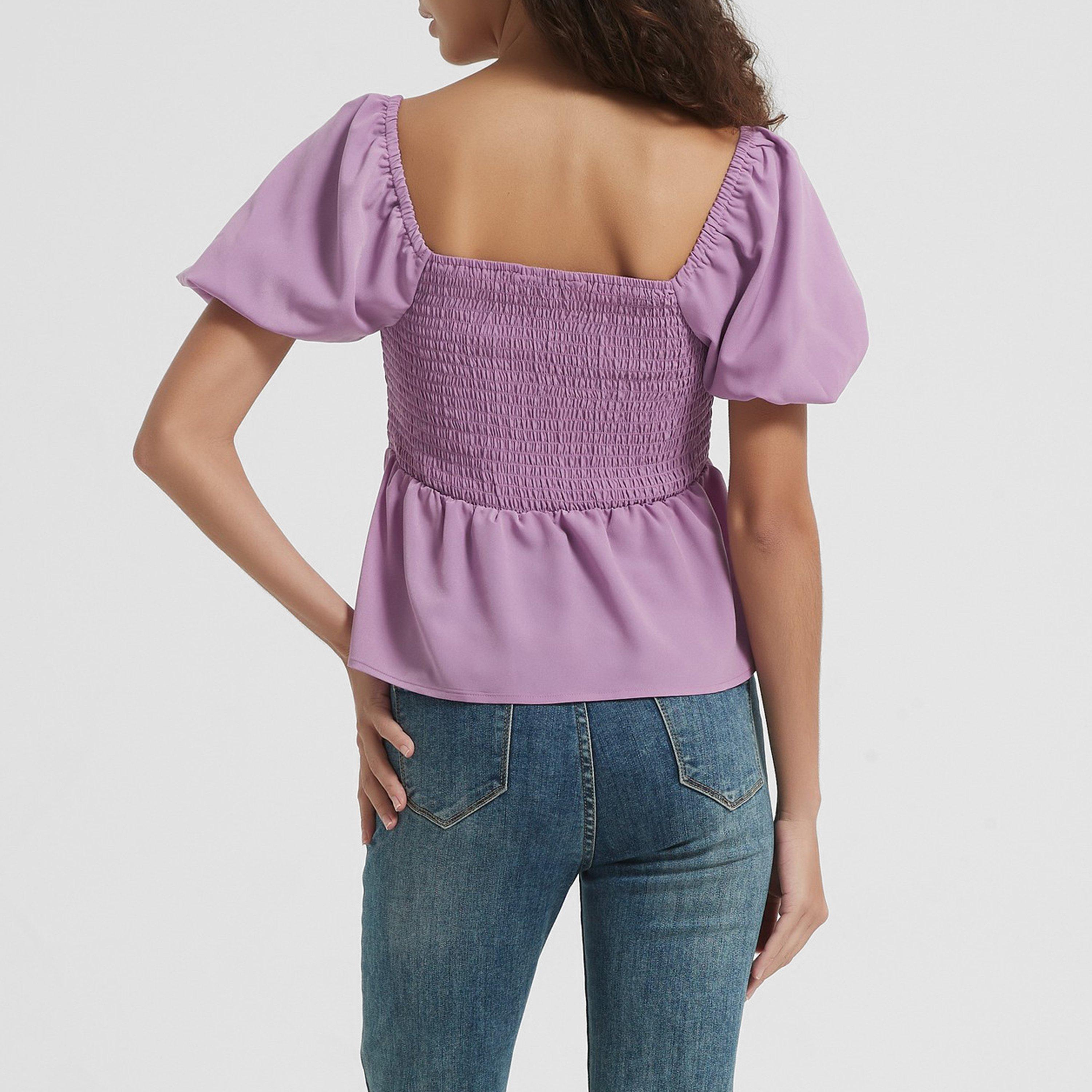 Be You Puff Sleeve Peplum Top