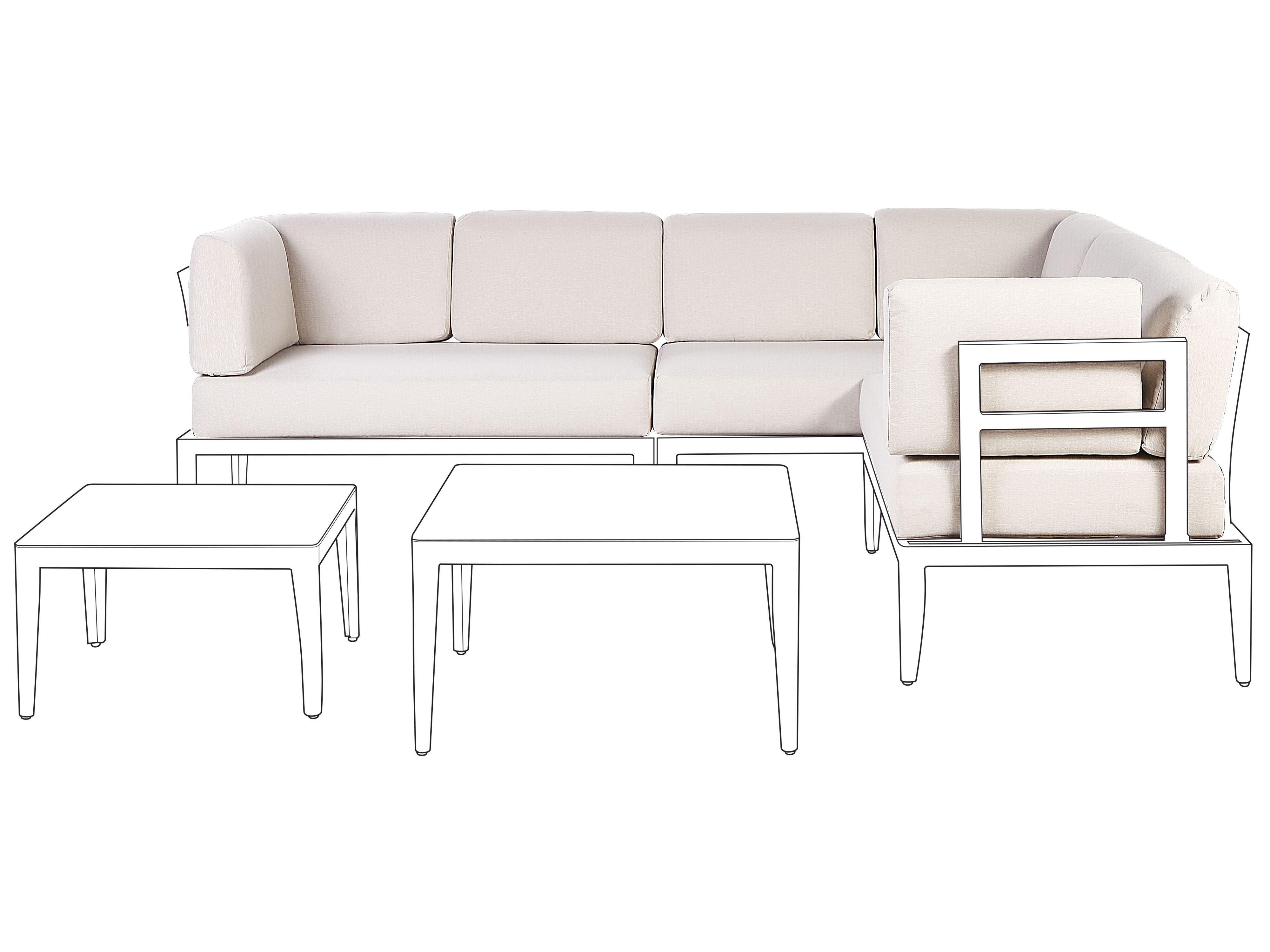 Set tuinkussenhoezen RIMA III Lichtbeige