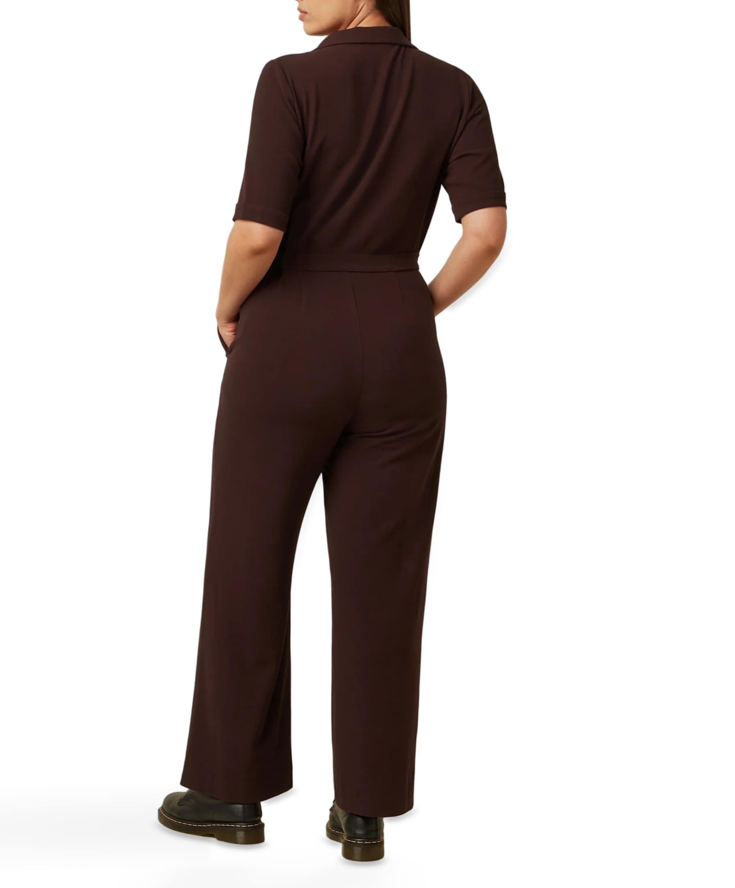 King Louie Doris Woven Crepe dames jumpsuit bruin