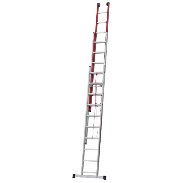 Ferral Escada Alumínio/fibra Tripla Electra C/ Corda 3x10 Degraus 2.88 2.88 2.88MT